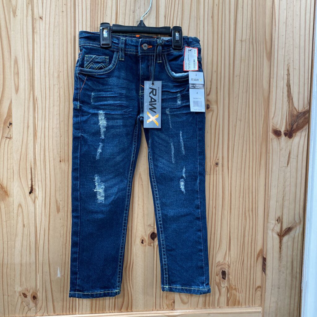 BOYS RAW X DENIM DIST. JEANS 4 NWT