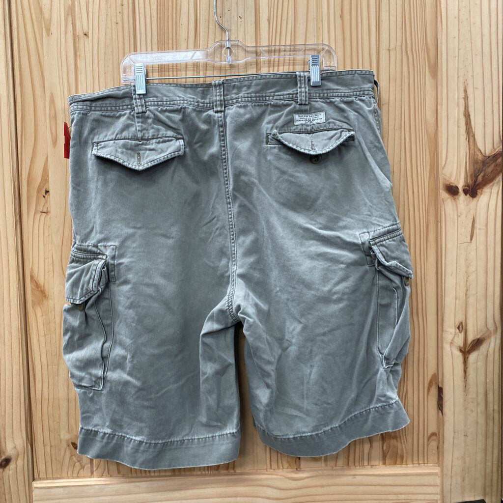 MENS POLO RALPH LAUREN LT OLIVE GREEN CARGO SHORTS 40T