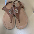 WOMENS TOMMY HILFIGER LT CHESTNUT SANDALS 9