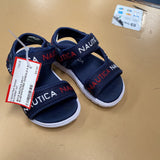 BOYS NAUTICA NAVY BLUE/WHITE/RED SANDALS 6