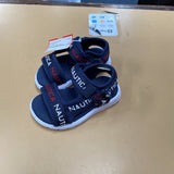 BOYS NAUTICA NAVY BLUE/WHITE/RED SANDALS 6