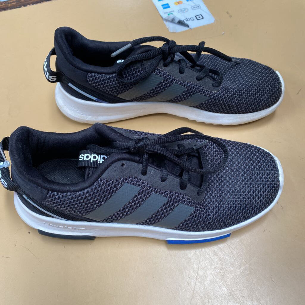 BOYS ADIDAS CLOUDFOAM SHOES BLK/GREY 4
