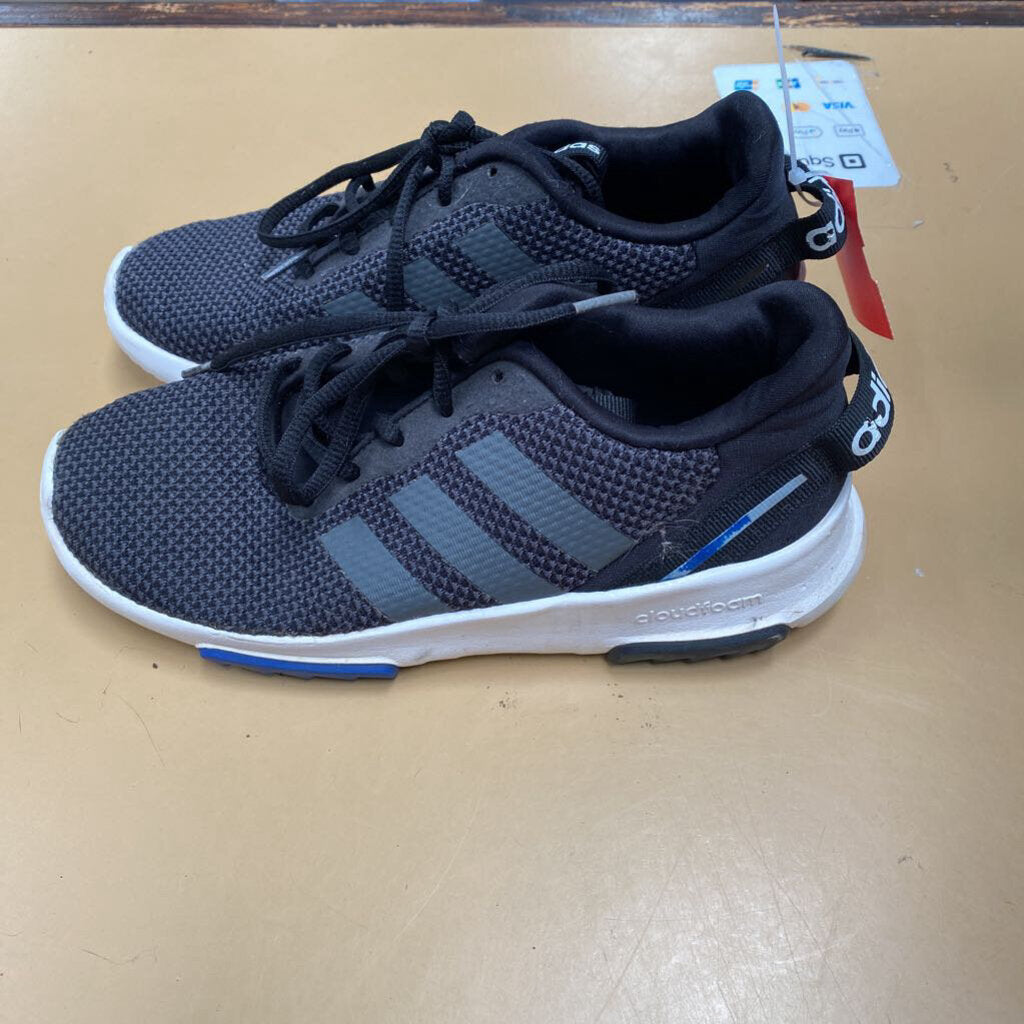 BOYS ADIDAS CLOUDFOAM SHOES BLK/GREY 4
