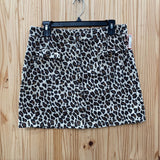 WOMENS UMGEE LEOPARD DENIM SKIRT L