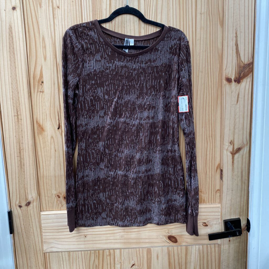 WOMENS BKE LS BROWN SHIRT XL