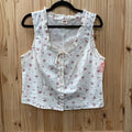 WOMENS LEVIS IVORY FLORAL SL TOP L NWT