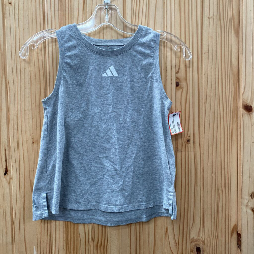 BOYS ADIDAS TANK GREY/WHITE M 10/12