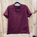 WOMENS FIGS MAROON SCRUB TOP L
