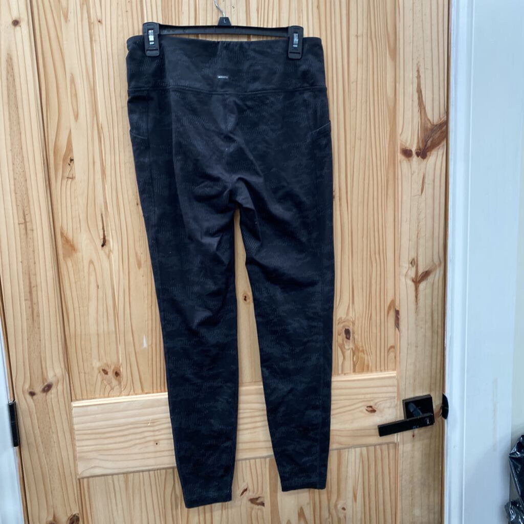 WOMENS MONDETTA DK GREEN/BLK LEGGINGS L