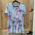 WOMENS HEIMISH USA WHITE FLORAL TOP L