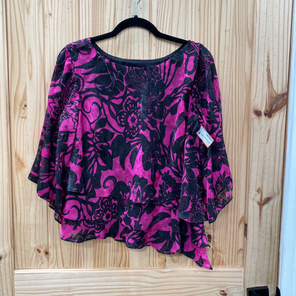 WOMENS ALEX EVENINGS PURPLE/BLK TOP L