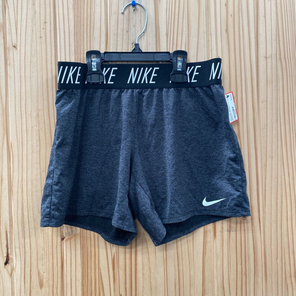 GIRLS NIKE SHORTS CHARCOAL/BLK/WHITE XL 14