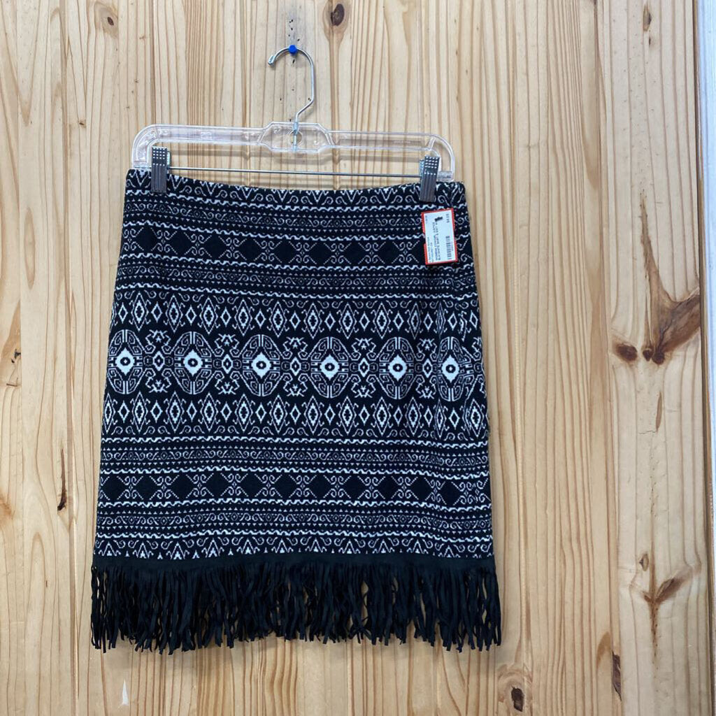 WOMENS COWGIRL JUSTICE BLK/WHITE SKIRT S NWT