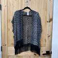 WOMENS OLIVE TREE LEOPARD SHEER TOP L NWT