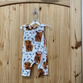 GIRLS SL WHITE FLORAL ROMPER W/COW 60