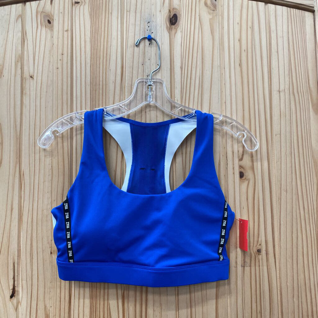 WOMENS ZYIA SPORTS BRA ROYAL BLUE/WHITE/BLK M