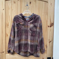 WOMENS CARHARTT BROWN PLAID TOP XL 16/18