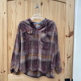 WOMENS CARHARTT BROWN PLAID TOP XL 16/18