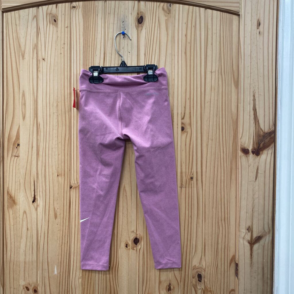 GIRLS NIKE LEGGINGS PINK/WHITE M 6 NWT