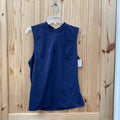 WOMENS BAD BIRDIE NAVY BLUE SL TOP L NWT