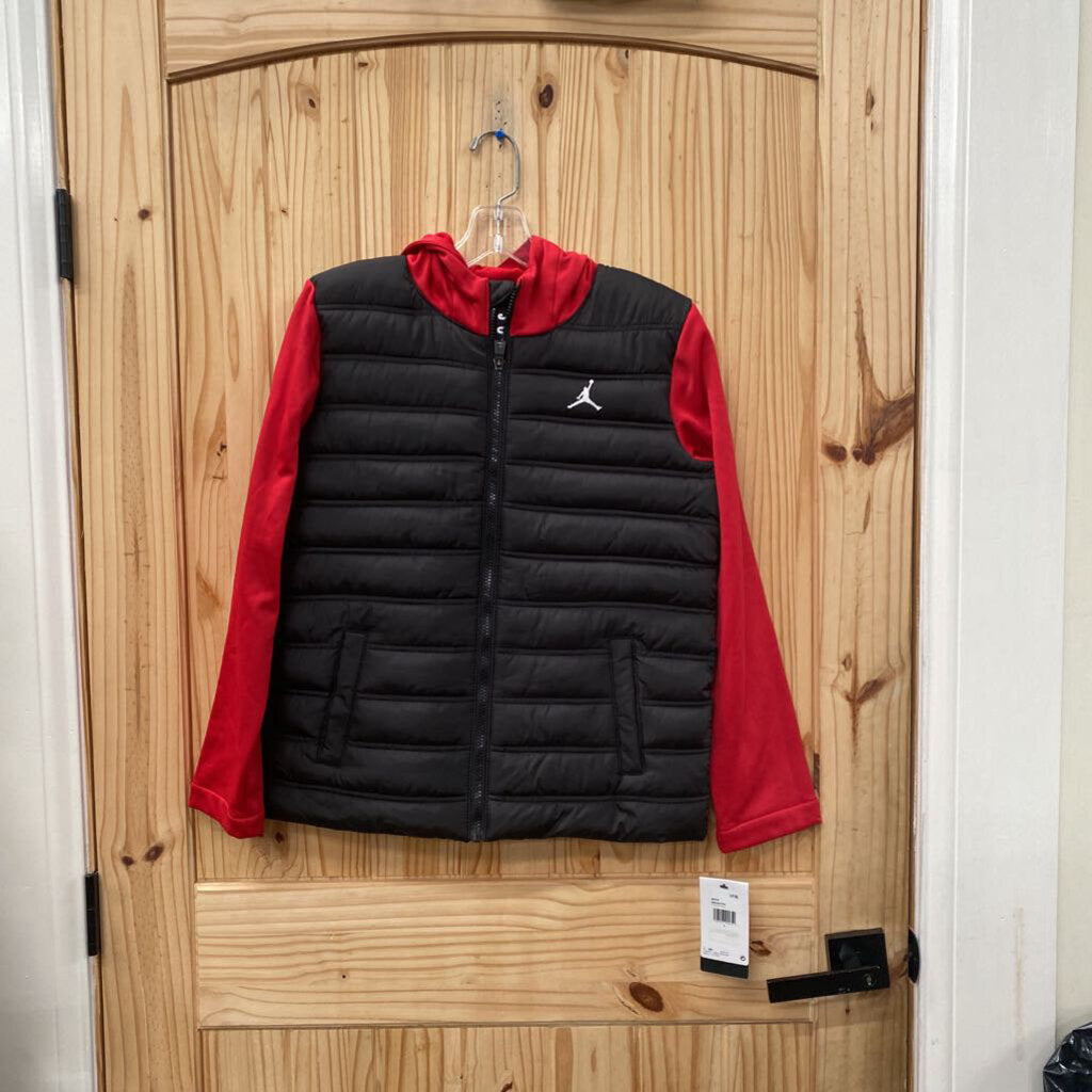 BOYS JORDAN JACKET RED/WHITE/BLK L 12 NWT