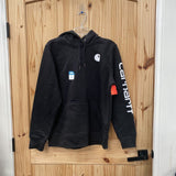 WOMENS CARHARTT BLK/WHITE HOODIE L NWT