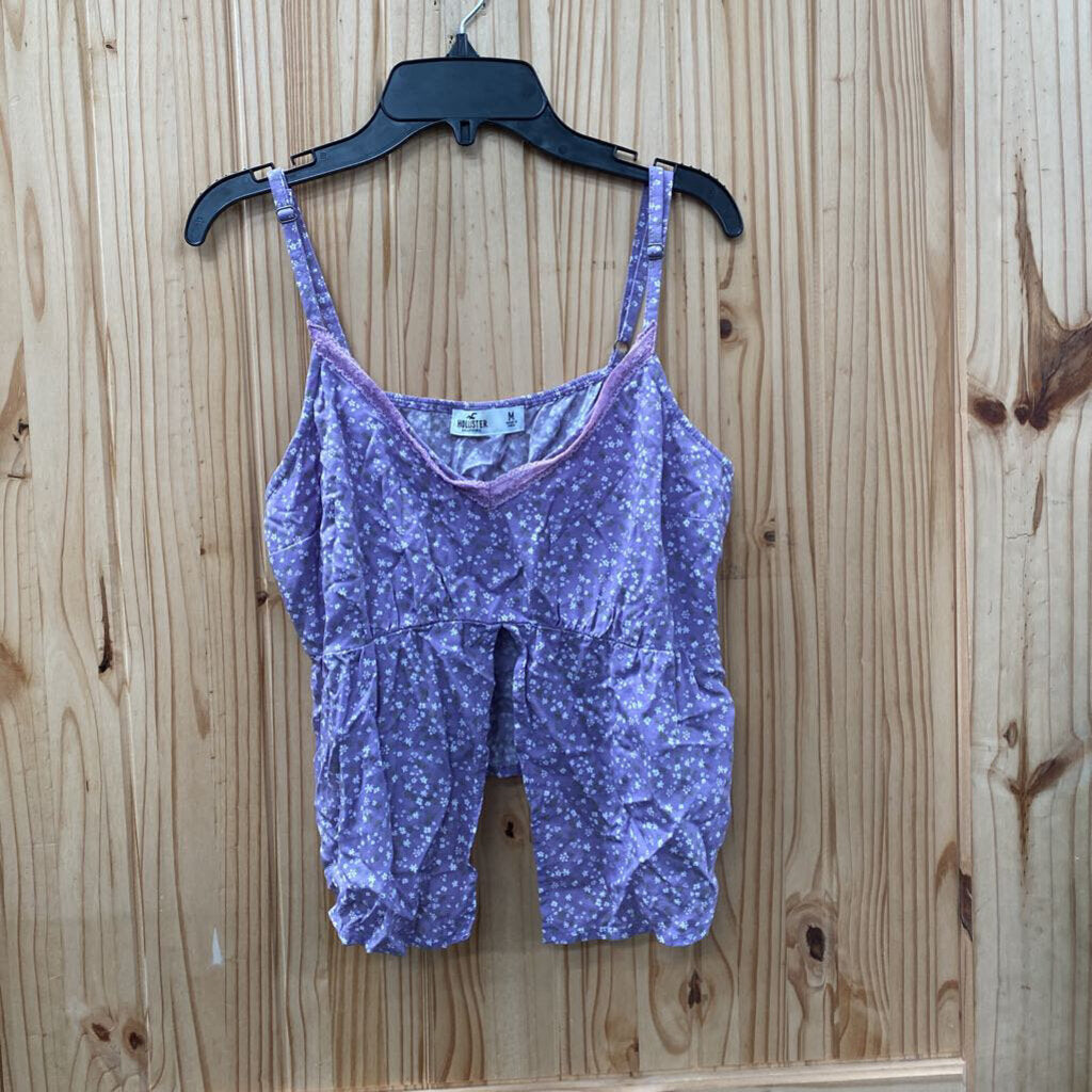 WOMENS HOLLISTER PURPLE FLORAL TOP M