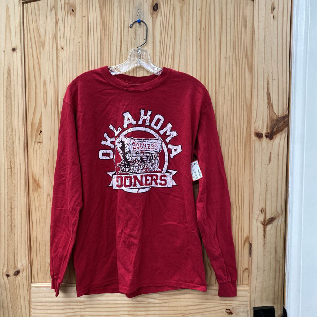 OKLHAOMA SOONER RED/WHITE LS SHIRT M