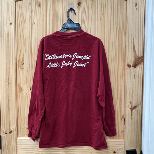 ESKIMOS JOE'S LS WINE/WHITE SHIRT M