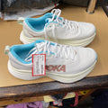 WOMENS HOKA SHOES WHITE/SKY BLUE/ROSE GOLD 8B NEW