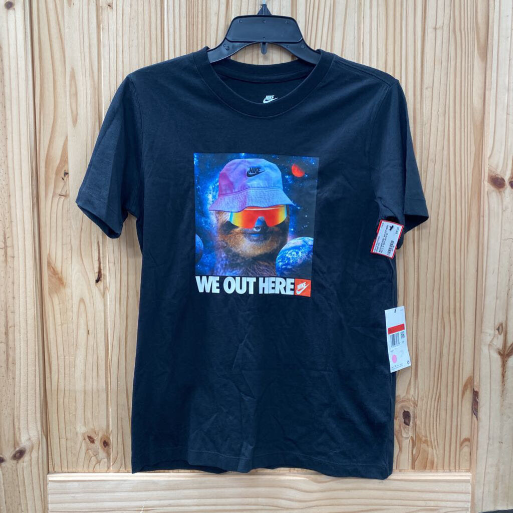 BOYS NIKE SHIRT WE OUT HERE BLK L 12 NWT