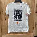 BOYS NIKE SHIRT PLAY ATTENTION WHITE/BLK L 12 NWT