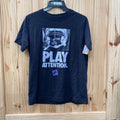 BOYS NIKE SHIRT PLAY ATTENTION BLK/WHITE L 12 NWT