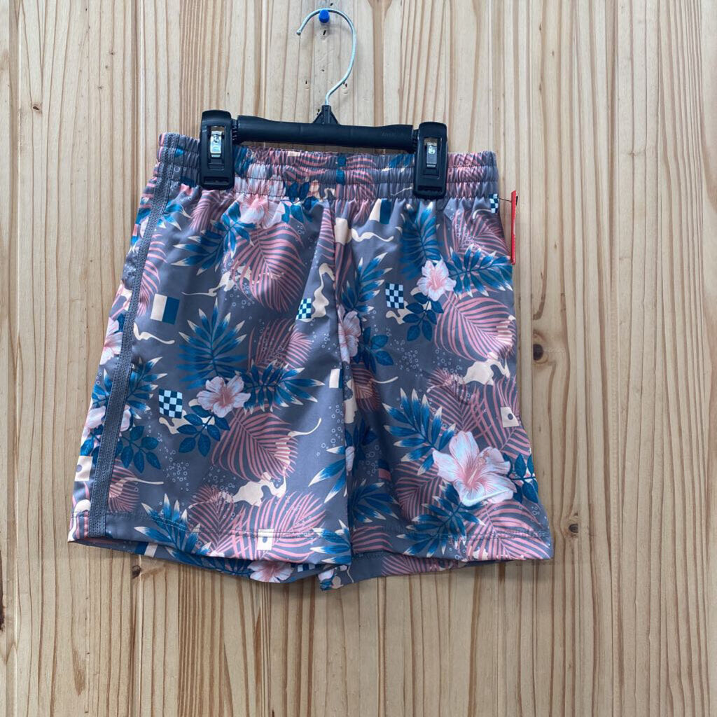 GIRLS NIKE BEIGE FLORAL SHORTS XS 4/5 NWT