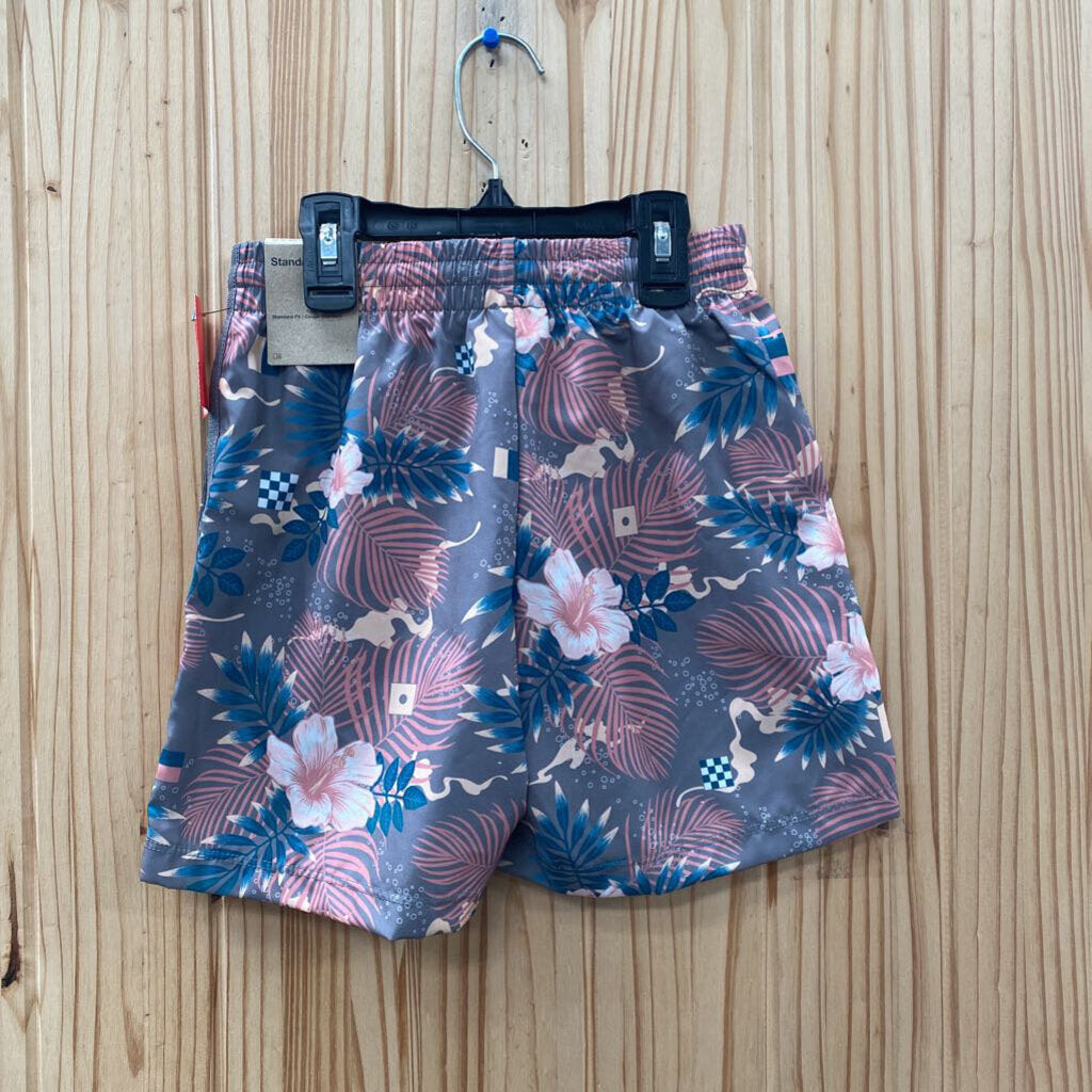 GIRLS NIKE BEIGE FLORAL SHORTS XS 4/5 NWT