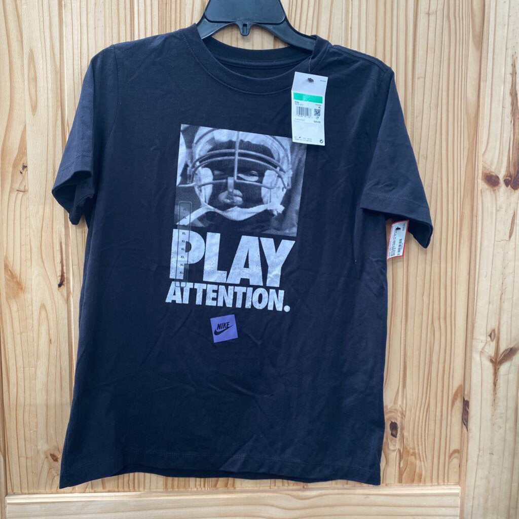 BOYS NIKE PLAY ATTENTION BLK/WHITE SHIRT XL 14 NWT