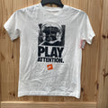 BOYS NIKE PLAY ATTENTION WHITE/BLK SHIRT L 12 NWT