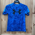 BOYS UNDER ARMOUR SHIRT BLUE/BLK YL 12 NWT