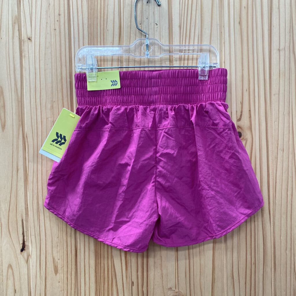 GIRLS ALL IN MOTION DK FUSHIA SHORTS M 8 NWT