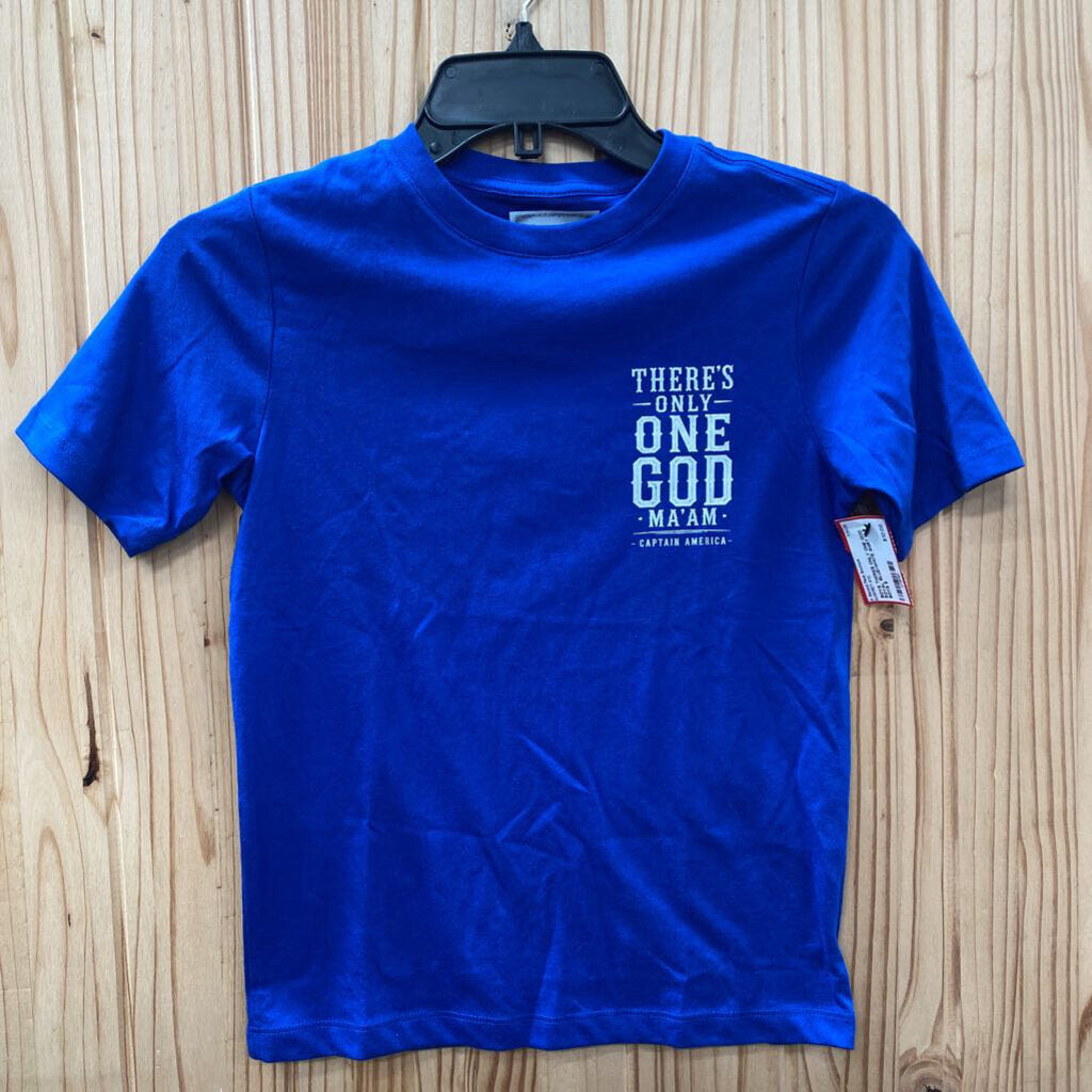 BOYS THERES ONLY ONE GOD ROYAL BLUE/WHITE SHIRT M 8