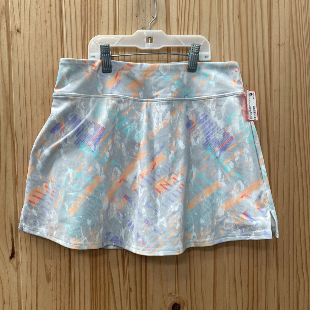 GIRLS DSG SKORT LT GREY/ORANGE/PURPLE XL 16 NWT