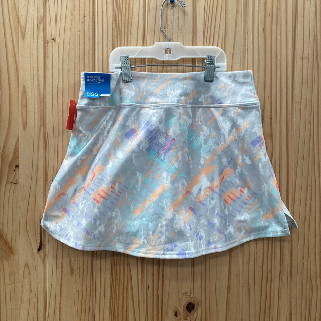 GIRLS DSG SKORT LT GREY/ORANGE/PURPLE XL 16 NWT