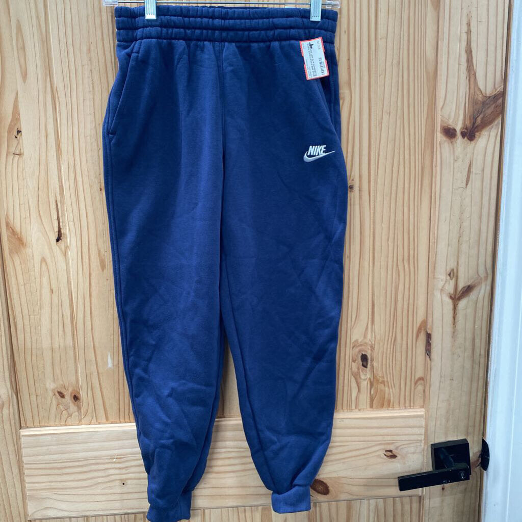 BOYS NIKE SWEATPANTS NAVY BLUE/WHITE M 10 NWT
