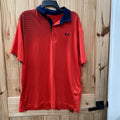 MENS UNDER ARMOUR POLO SHIRT RED/NAVY BLUE XL