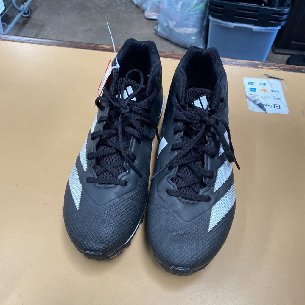 MENS ADIDAS CLEETS BLK/WHITE 10