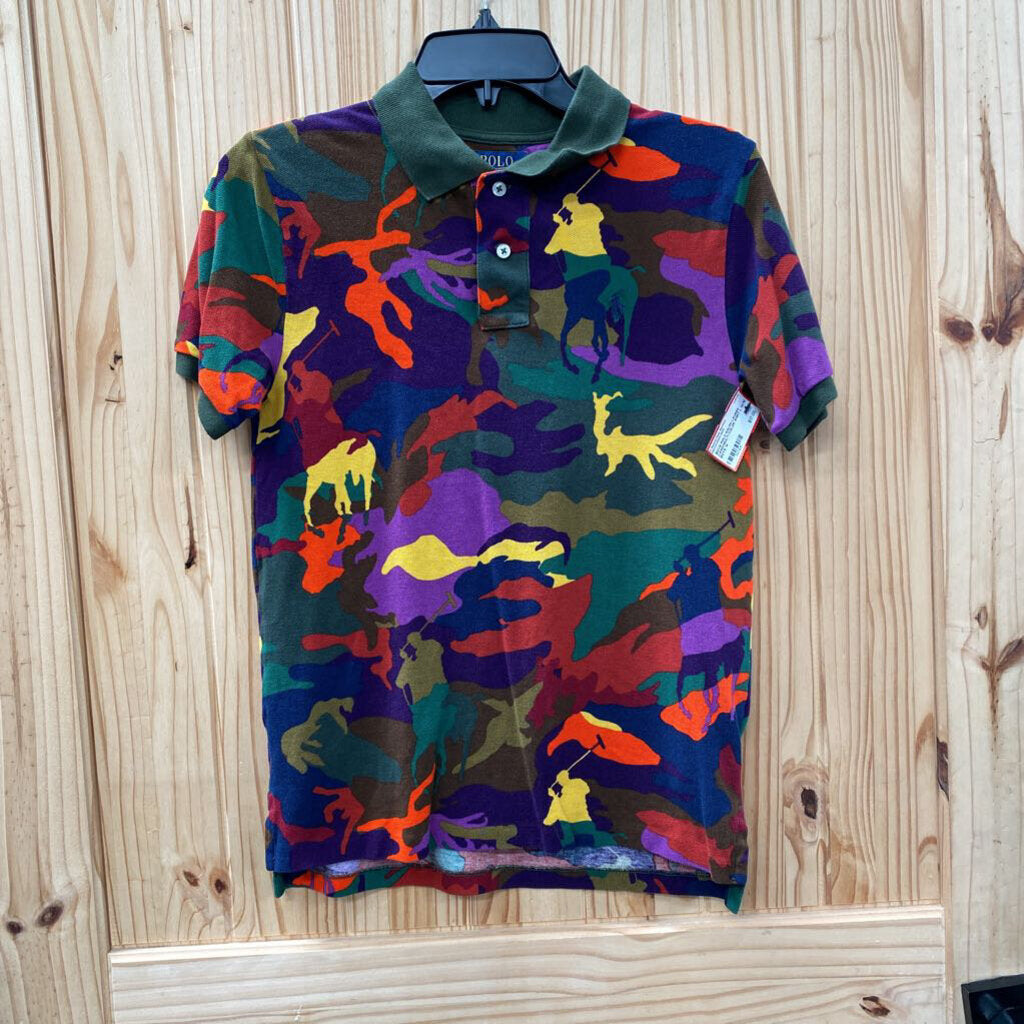 BOYS POLO RALPH LAUREN CAMO/MULTI COLOR SHIRT L 14/16
