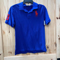 BOYS POLO RALPH LAUREN ROYAL BLUE/RED SHIRT L 14/16