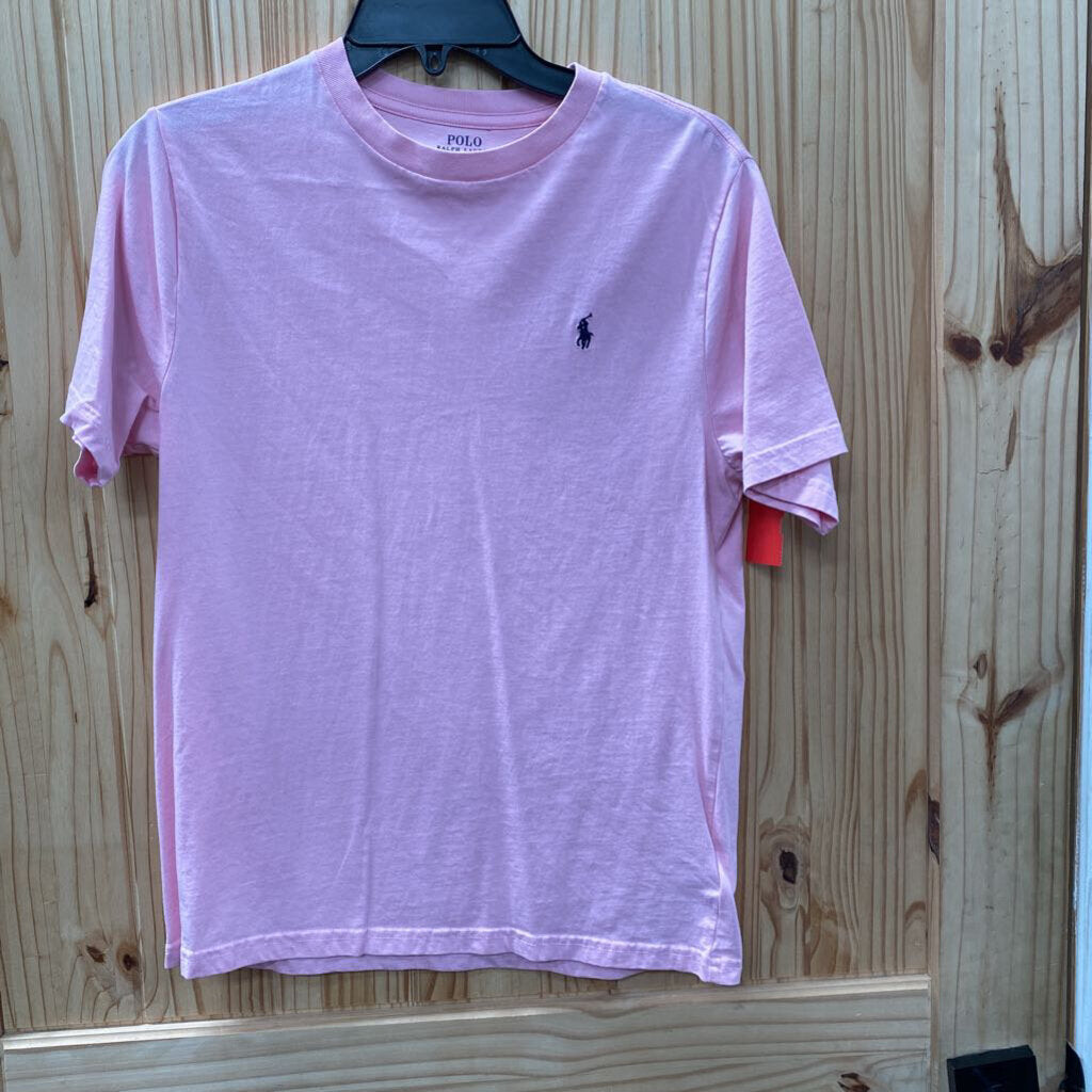 BOYS POLO RALPH LAUREN PINK/BLUE SHIRT L 14/16