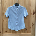 BOYS POLO RALPH LAUREN LINEN BLUE BUTTON UP SHIRT L 14/16