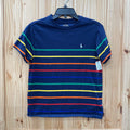 BOYS POLO RALPH LAUREN SHIRTS NAVY BLUE/RED/YELLOW/GREEN STRIPE SHIRT L 14/16